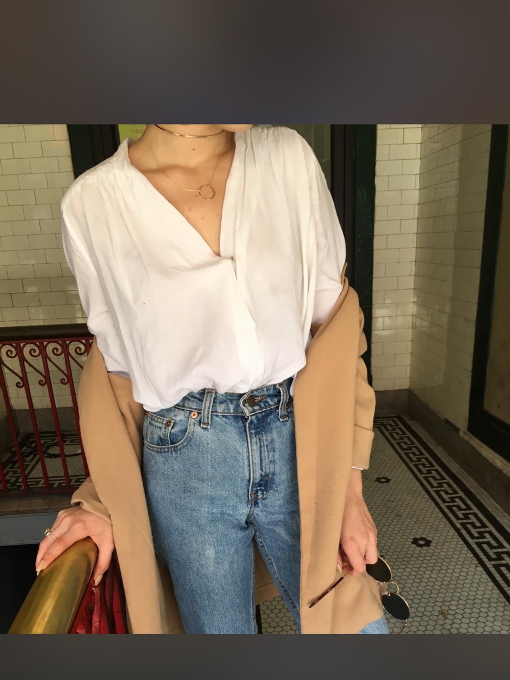 Cotton on Classic White V-Neck Blouse - Women Tops